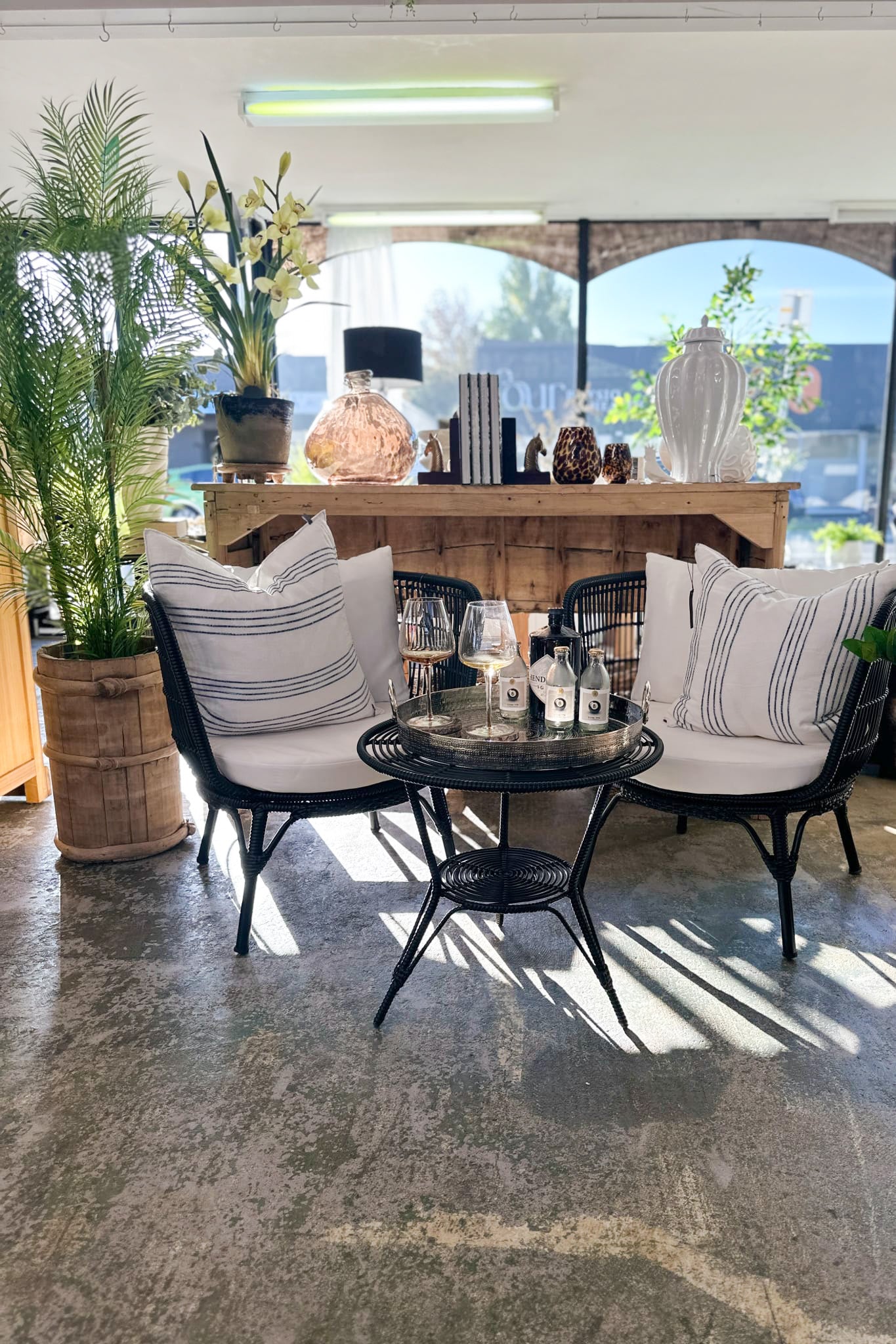 Clifton Outdoor 3 Piece Setting - Black - Magpie Style