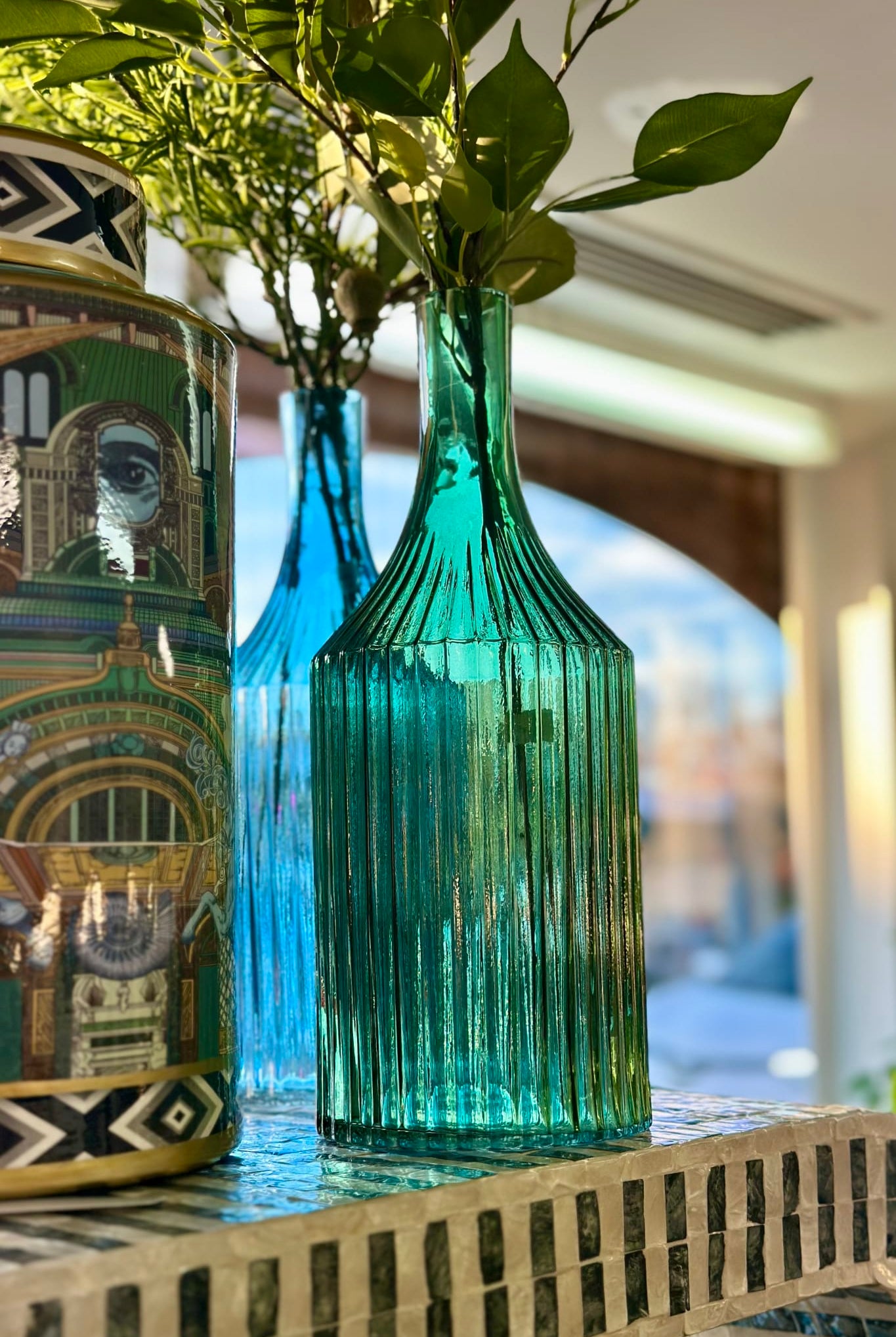 Emerald Ribbed Bottle - Magpie Style