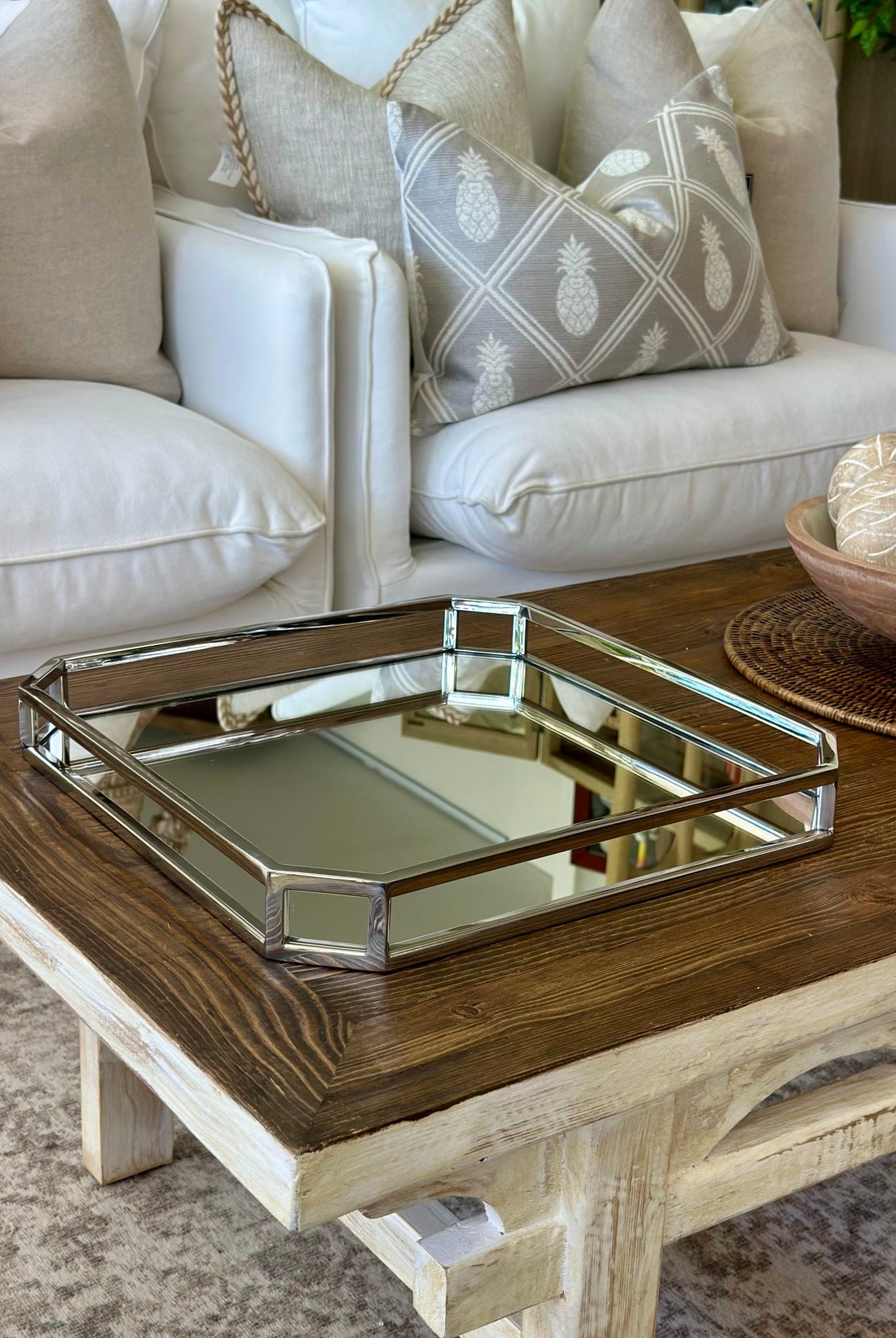 Square Mirror Tray (40cm) - Magpie Style