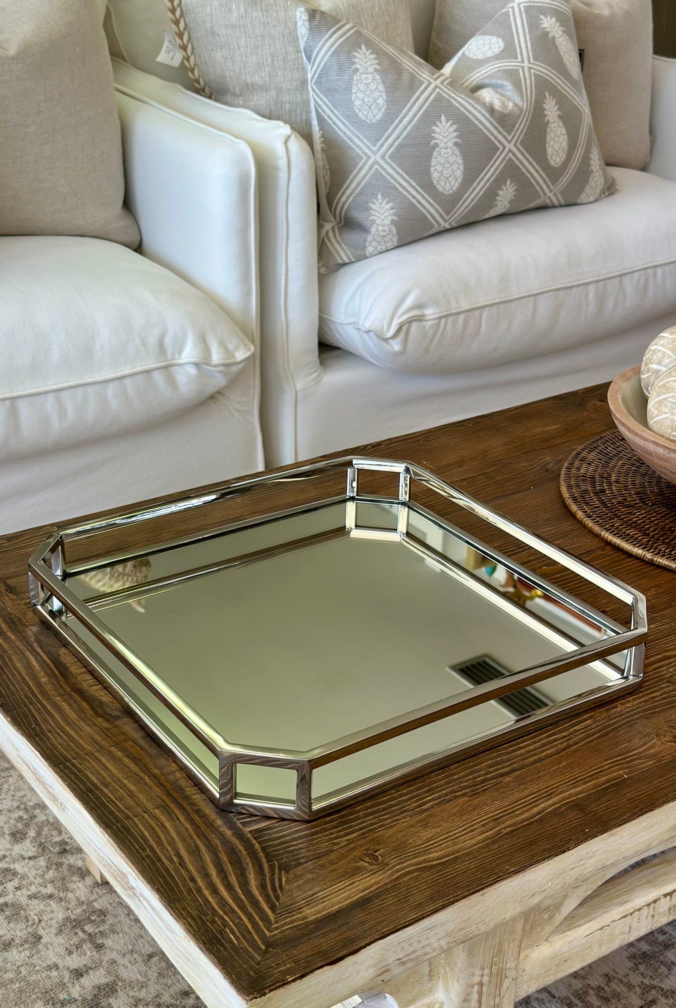 Square Mirror Tray (40cm) - Magpie Style