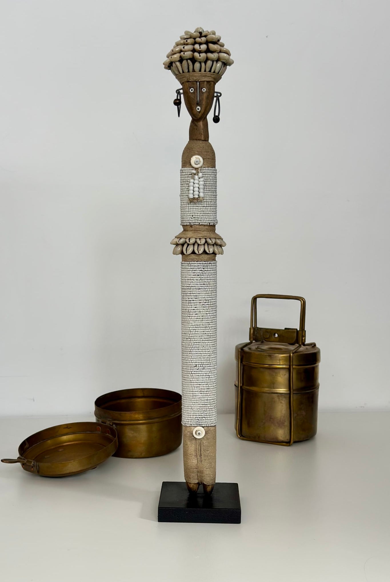 Namji Doll White with Shell Headband - Cameroon - Magpie Style