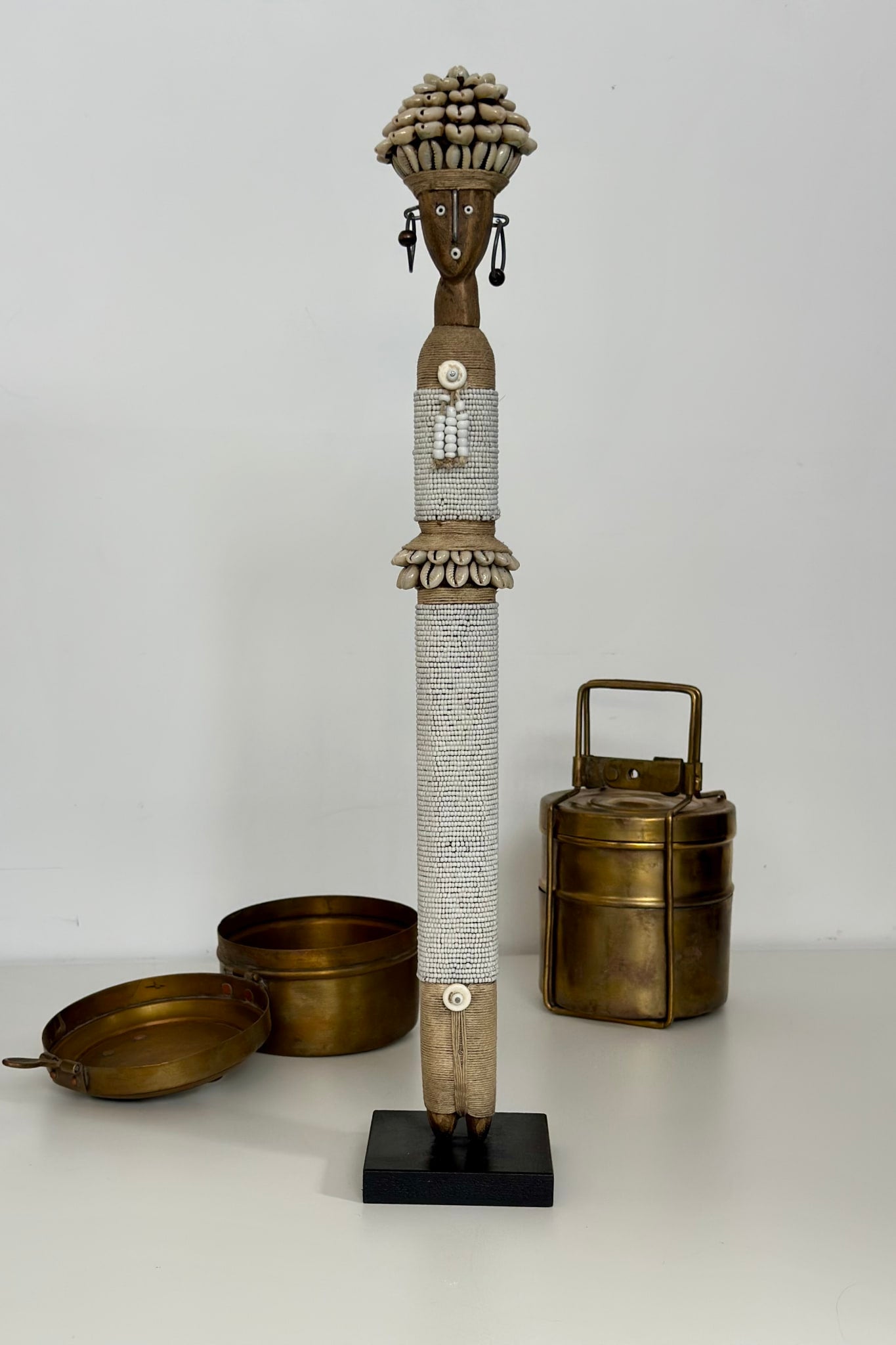 Namji Doll White with Shell Headband - Cameroon - Magpie Style