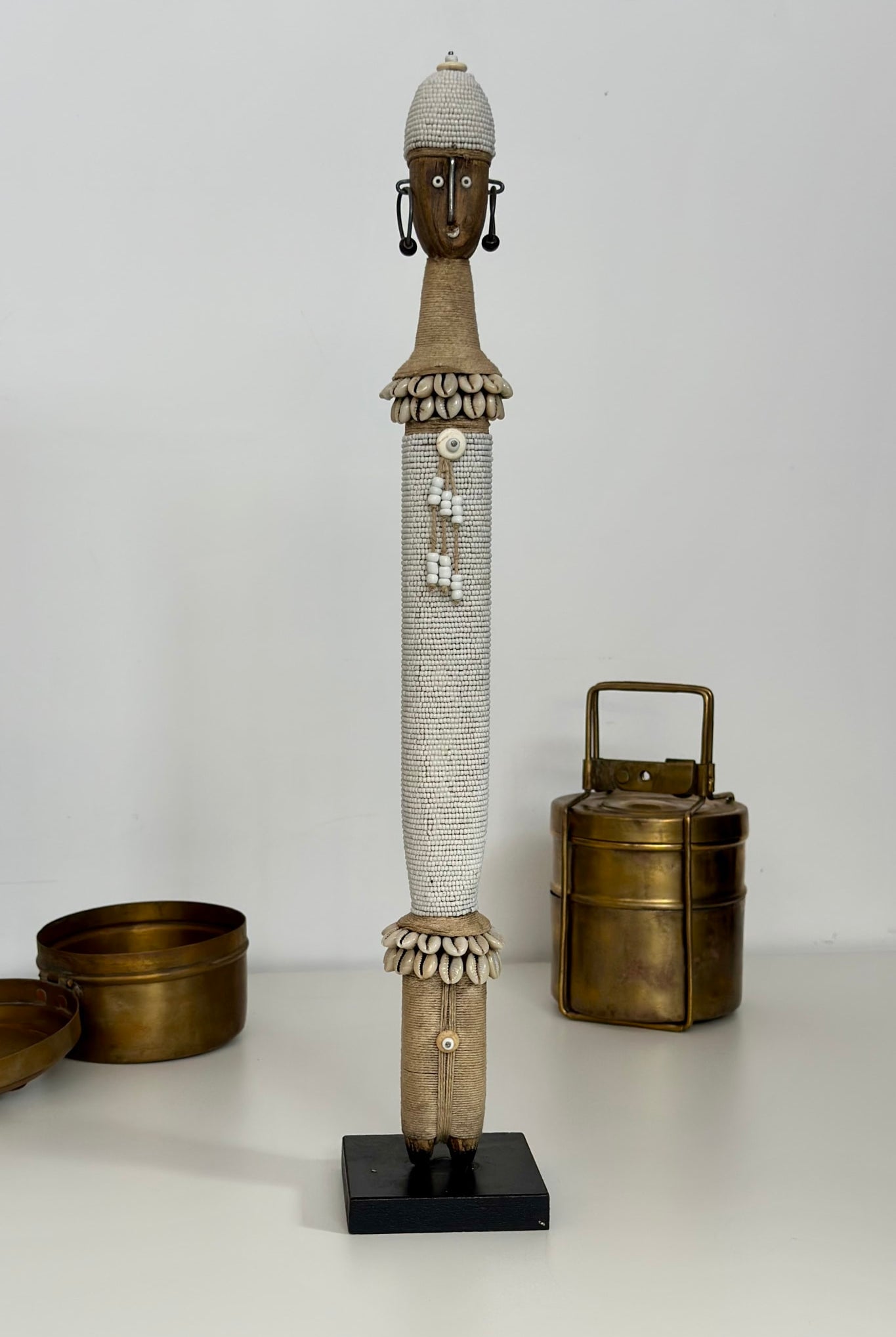 Namji Doll White with Beaded Headband - Cameroon - Magpie Style