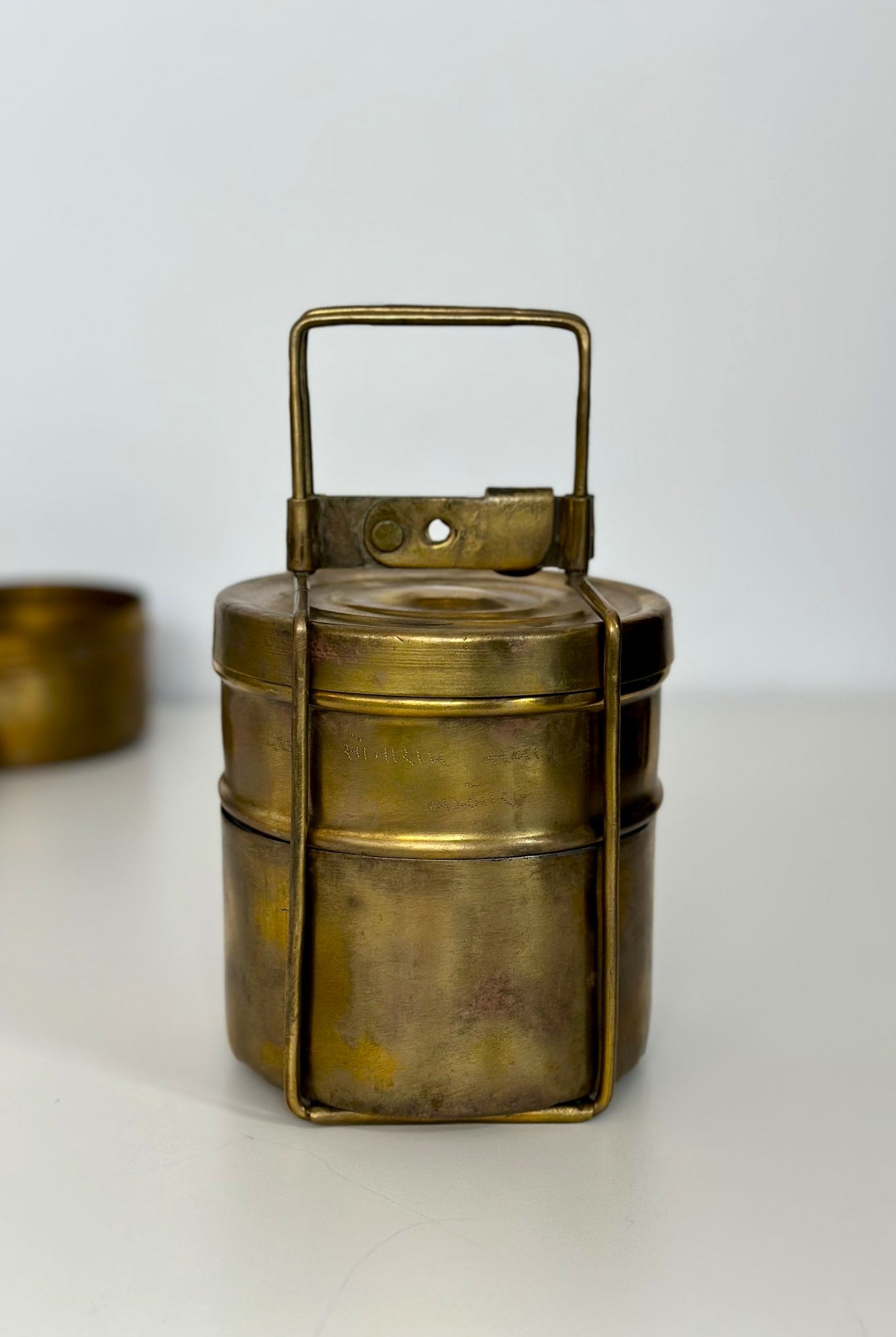 Brass Tiffin Box - Medium, India - Magpie Style