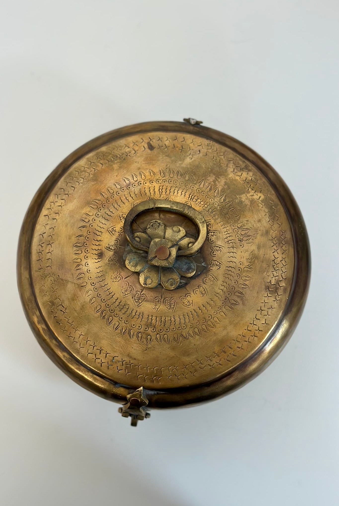 Vintage Brass Chapati Box - Lge - Magpie Style