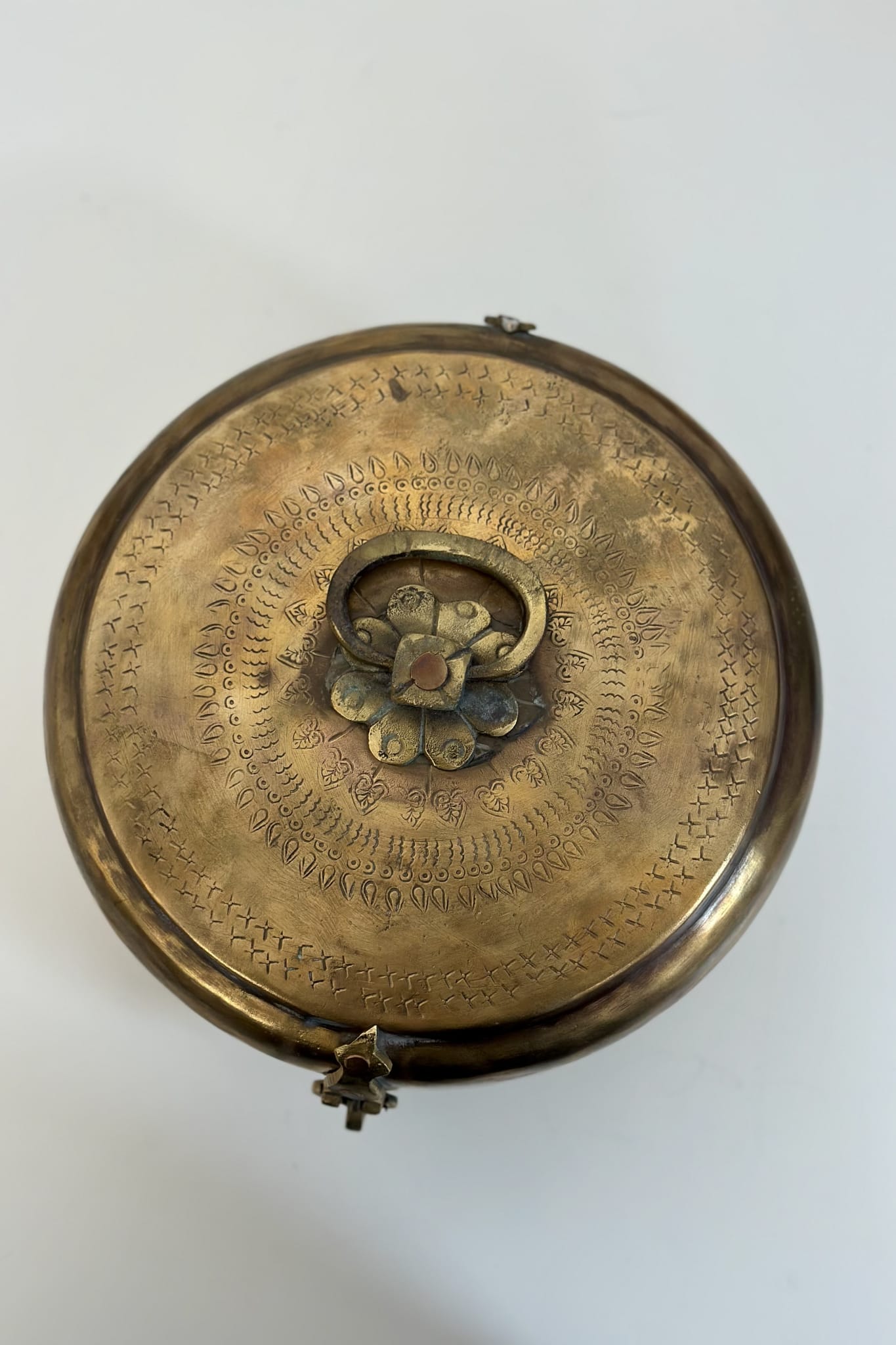 Vintage Brass Chapati Box - Lge - Magpie Style