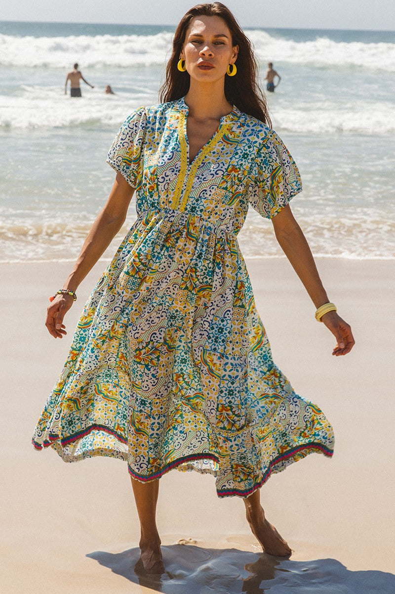I AM PYLGRYM Kiama Dress - Amalfi Print - Magpie Style
