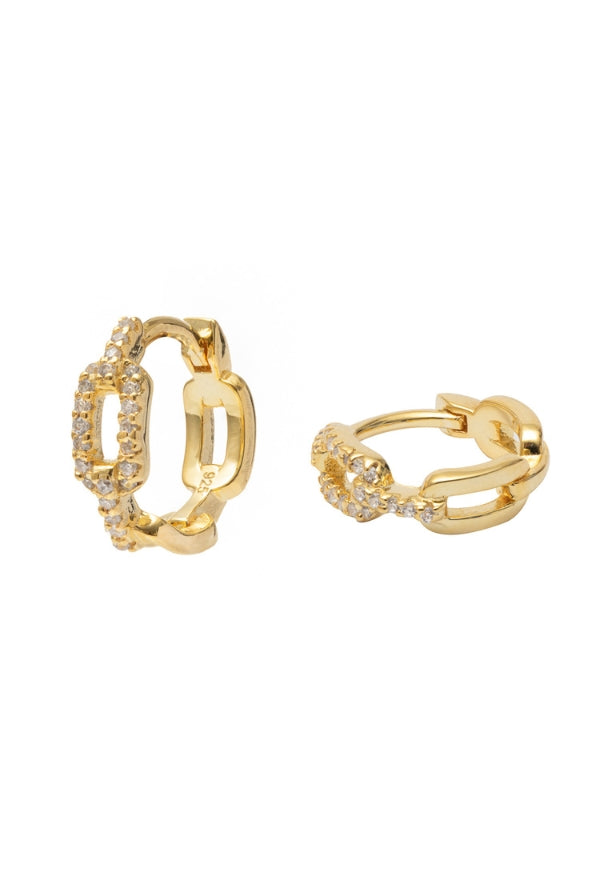 Crystal Gold Huggies - 18ct gold plated - Magpie Style