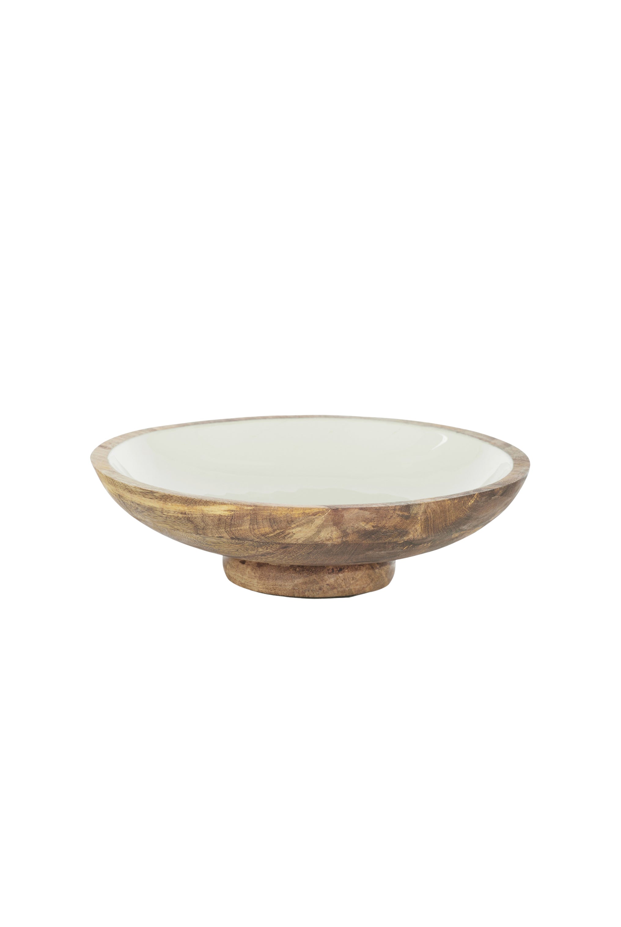 Seychelles Enamel and Carved Wood Bowl on Pedestal - Magpie Style
