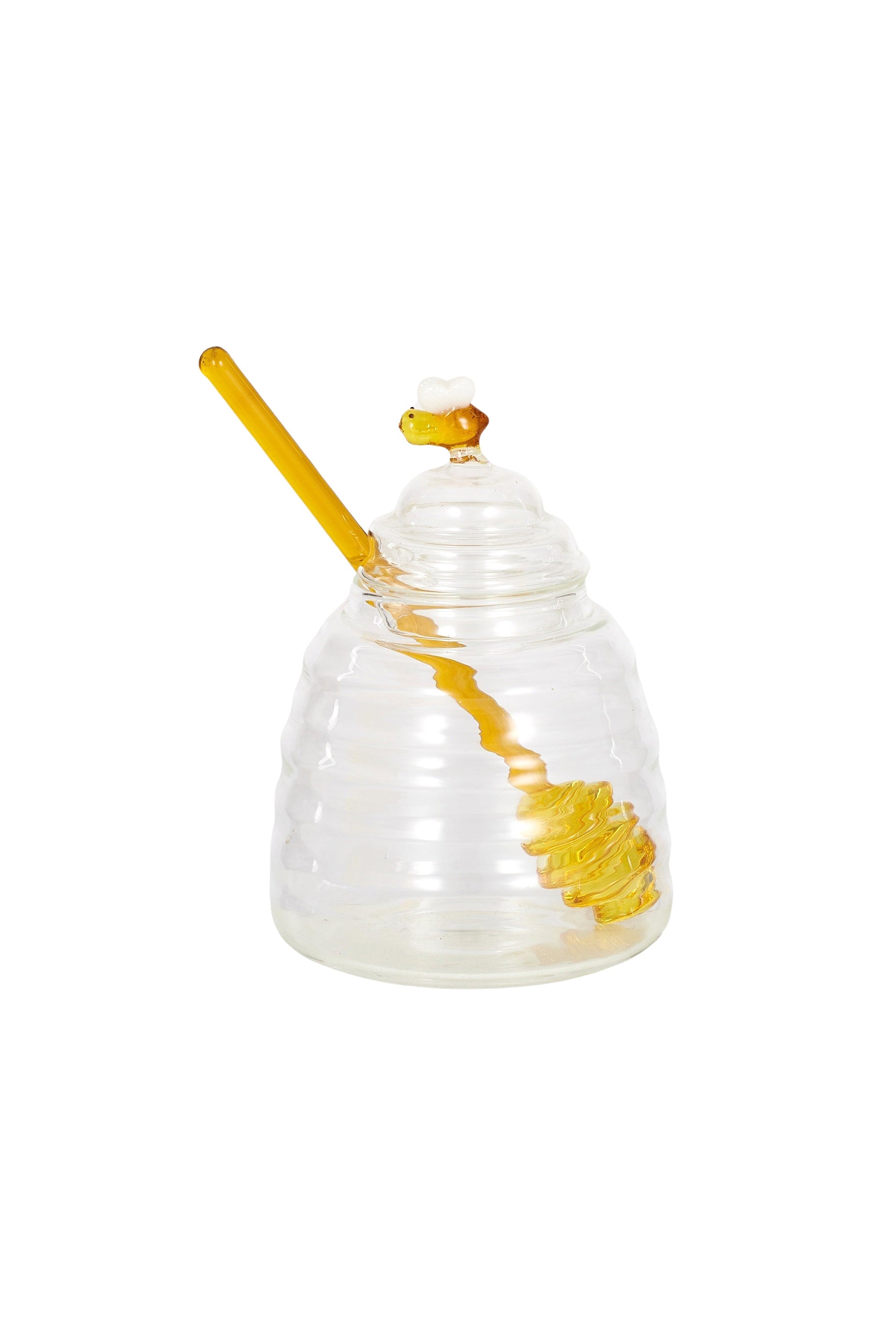 Hive Glass Honey Pot w Dipper - Magpie Style