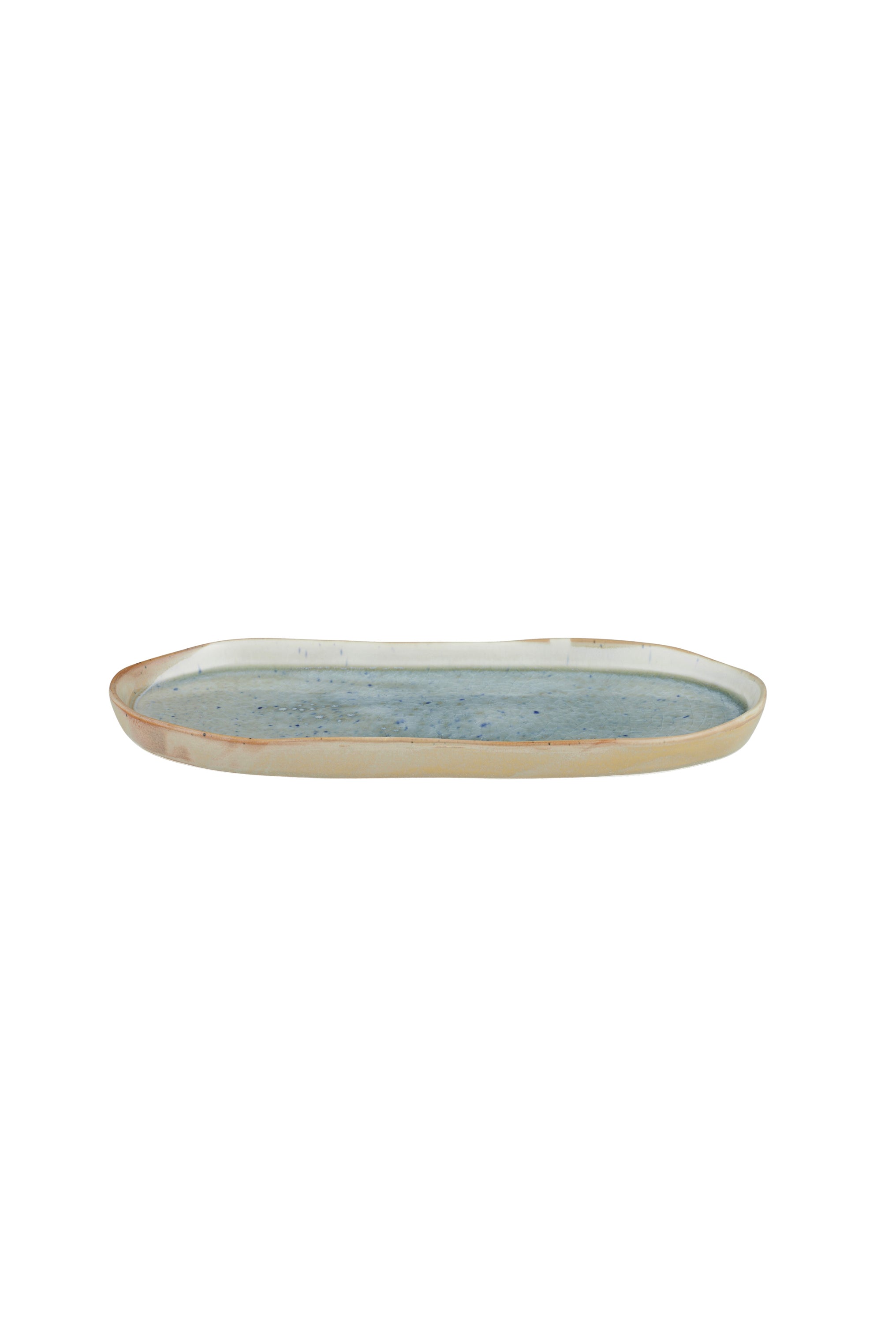Inky Splash Glazed Ceramic Oval Platter - Magpie Style
