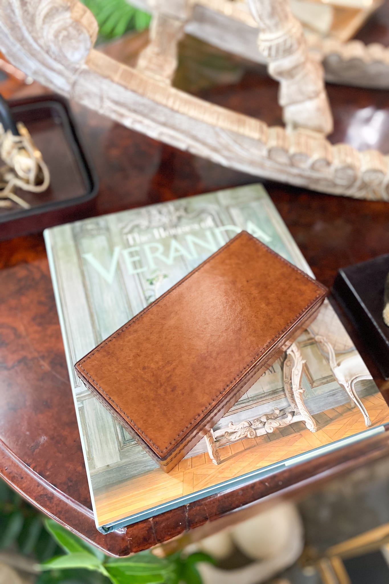 Leather Sectioned Jewel/Cufflink Box - Magpie Style