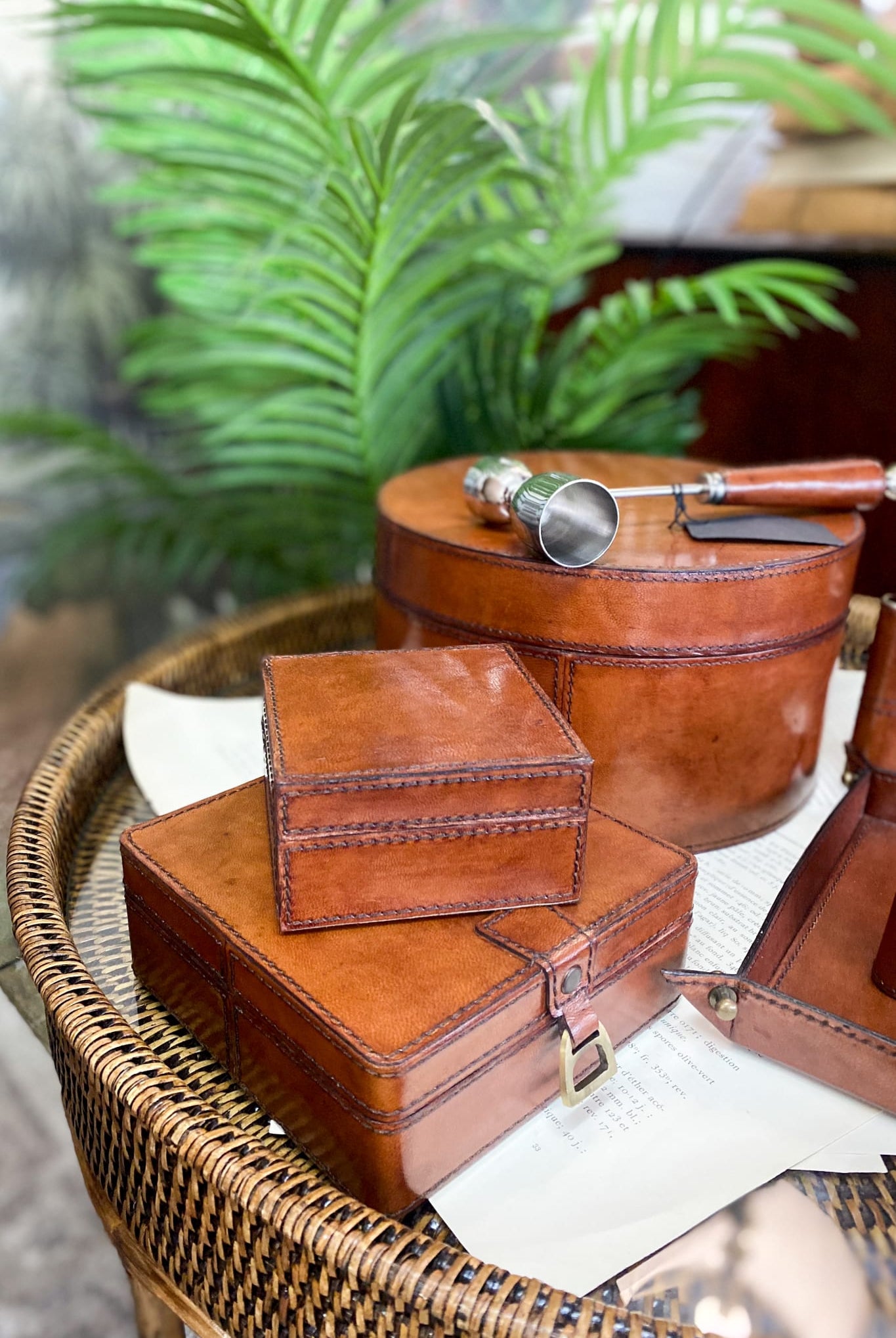 Small Leather Pin Box - Tan - Magpie Style