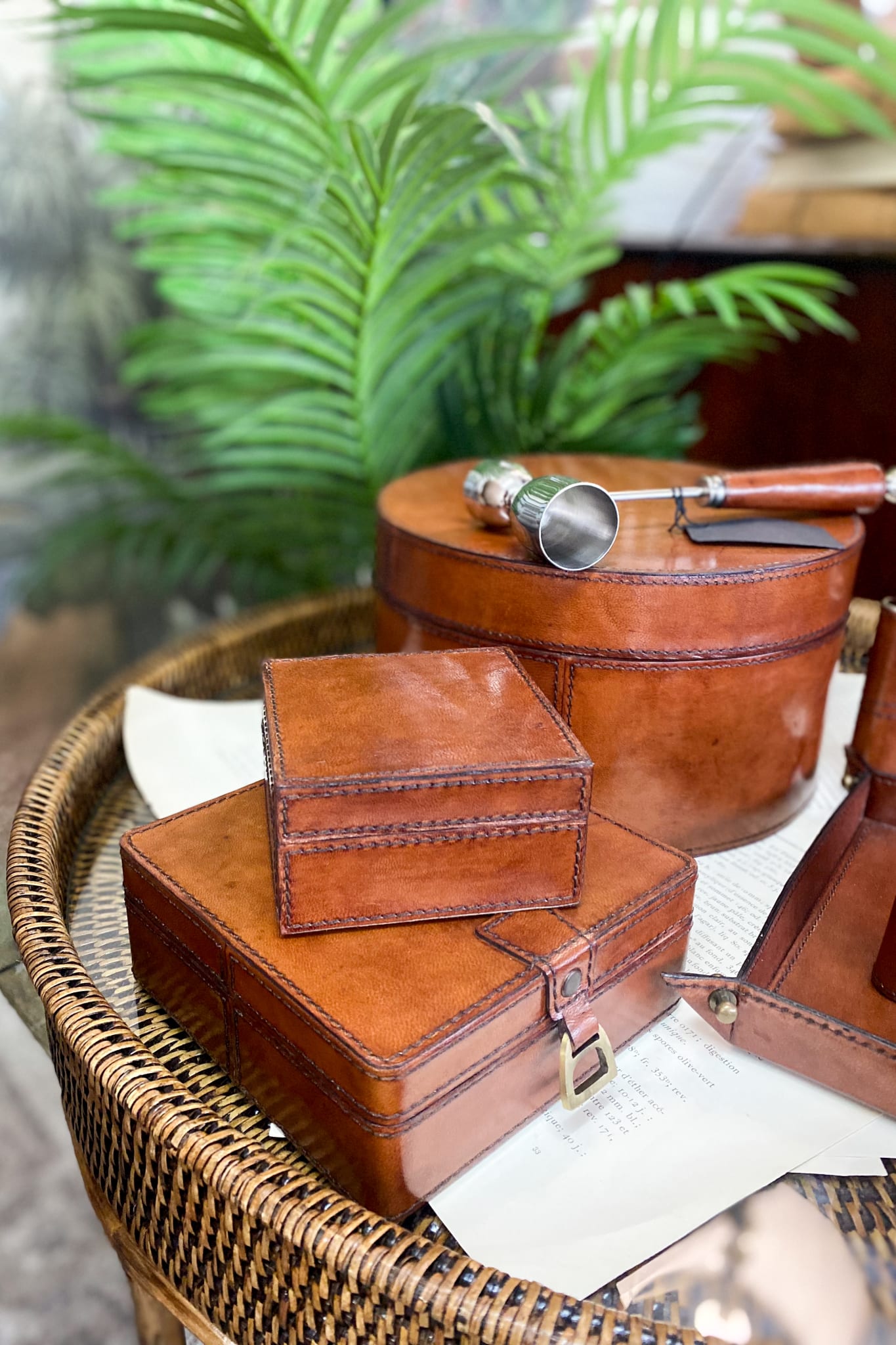 Small Leather Pin Box - Tan - Magpie Style