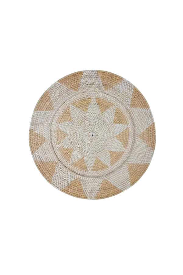Lombok Deco Plate White/Nat - Magpie Style