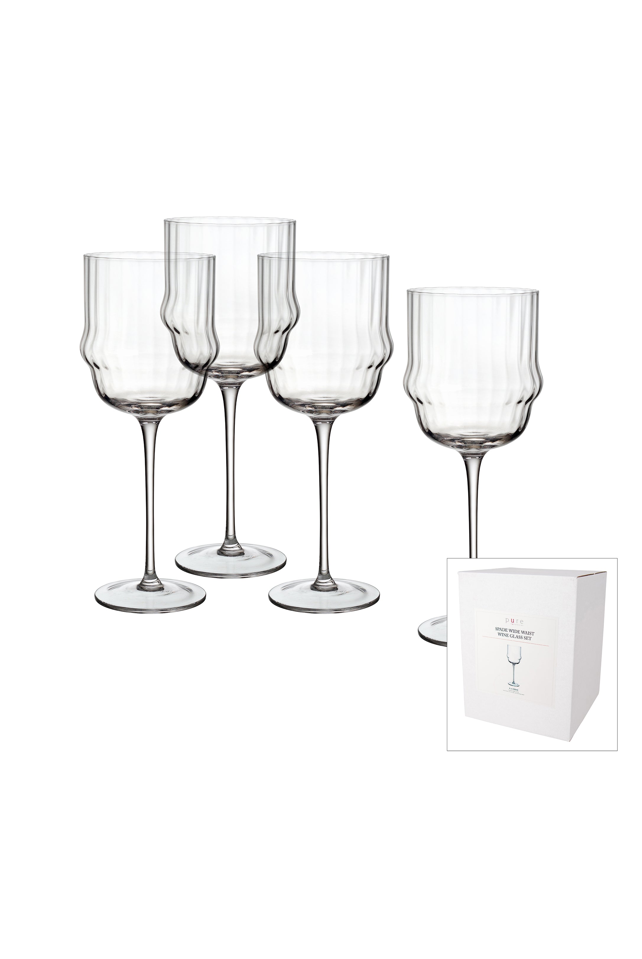Ribbed Wavy Wine Glasses (Set of 4) - Magpie Style