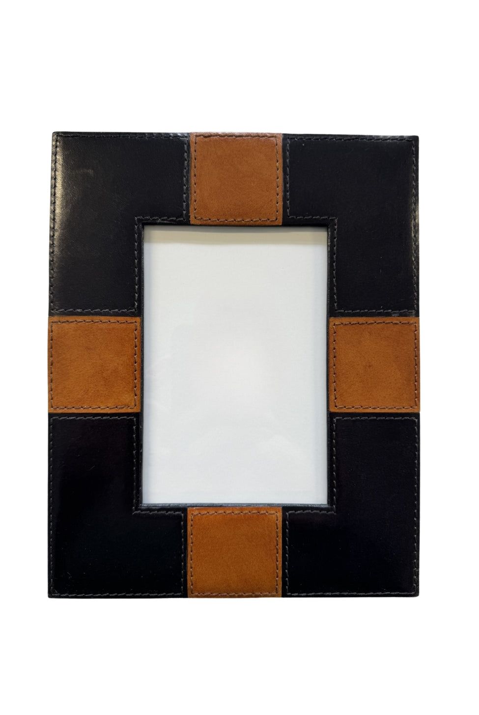 Black and Tan Leather Frame 4x6 - Magpie Style