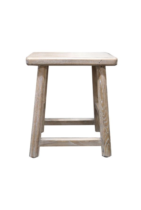 Antique Elm Rectangle Stool - Magpie Style