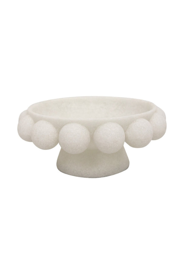 Marble Resin Plinth Bowl - White - Magpie Style