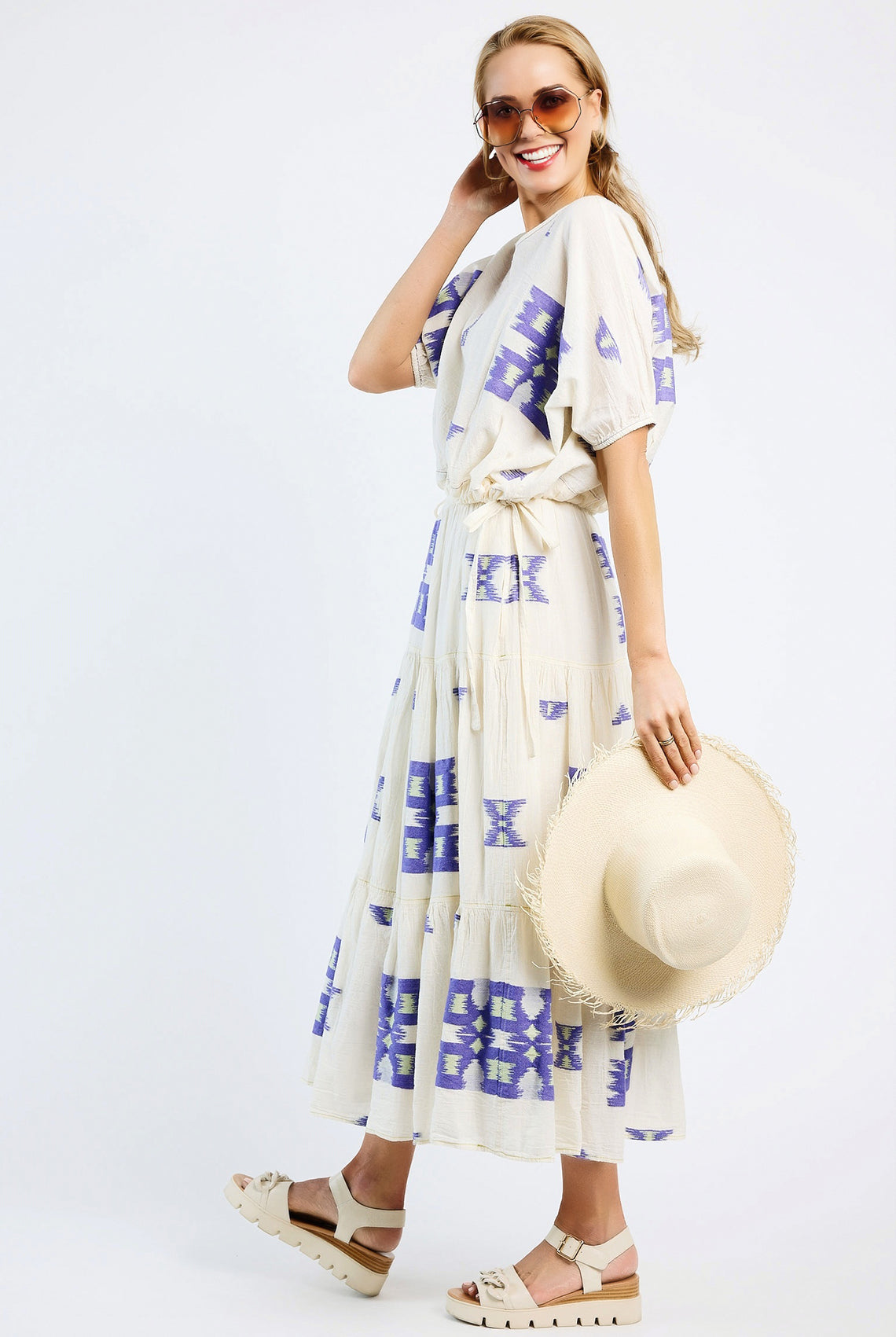 DEVOTION TWINS Iliokali Skirt Blue/Lime - Magpie Style