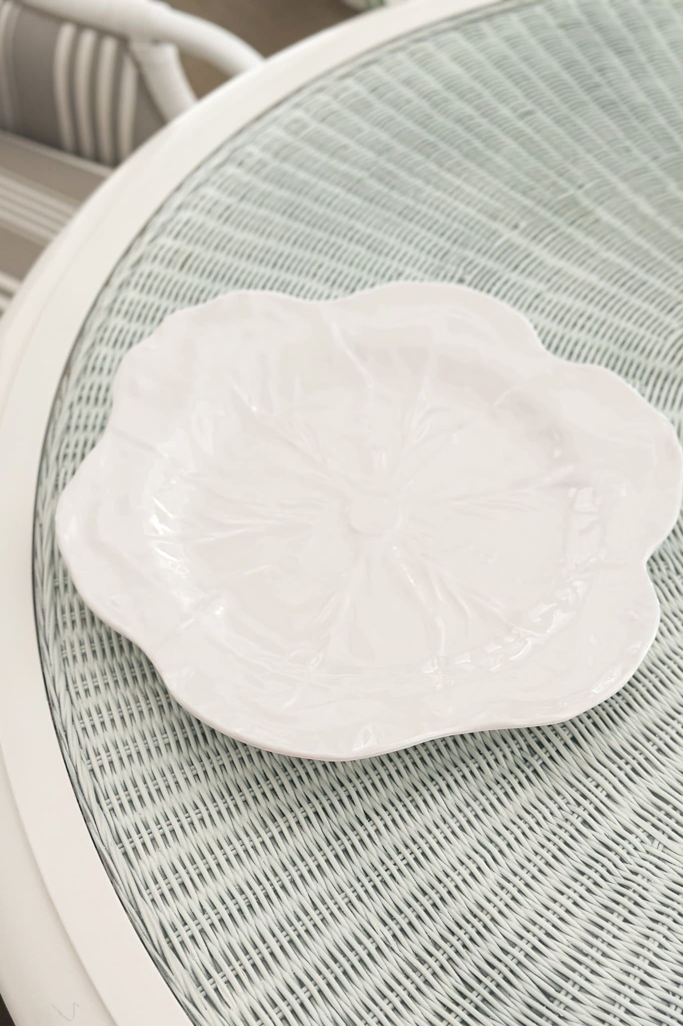 Deep Cabbage Leaf Melamine Platter 40cm - Magpie Style