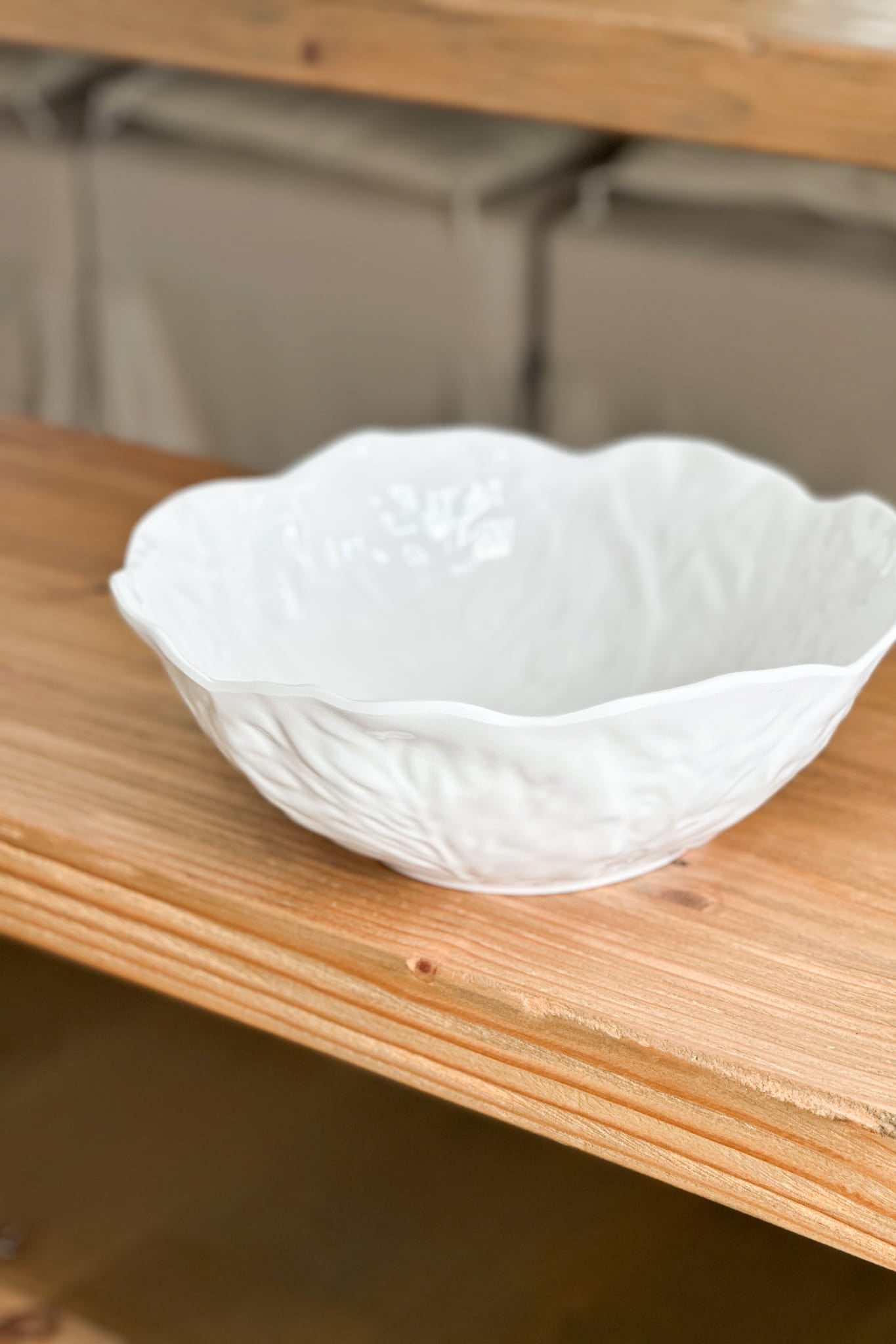 Cabbage Leaf Melamine Salad Bowl 32cm - Magpie Style