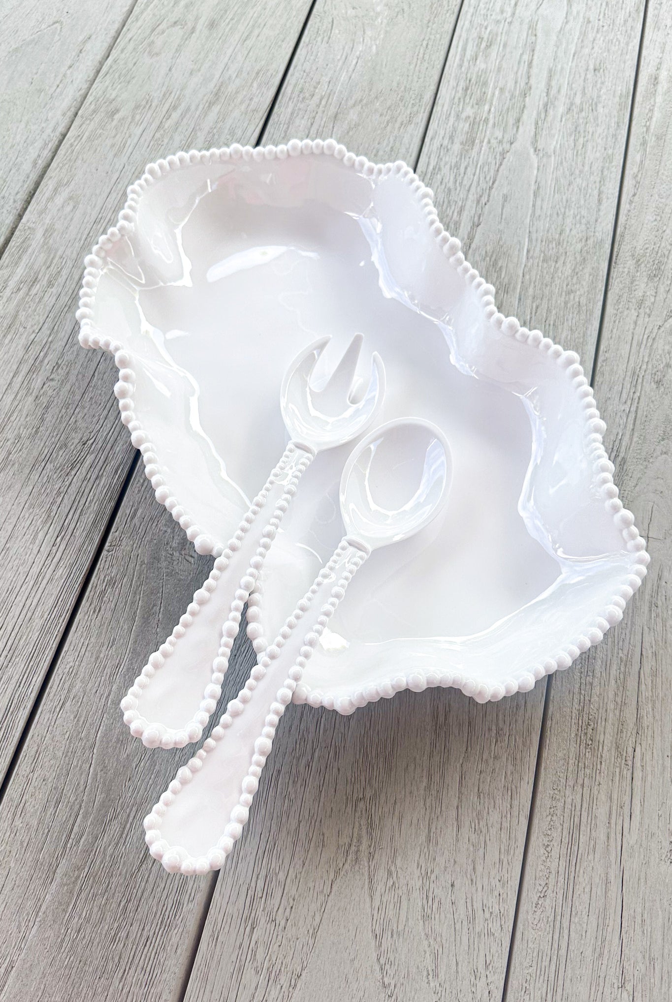 Wobbly Pearl Melamine Long Dish - Magpie Style