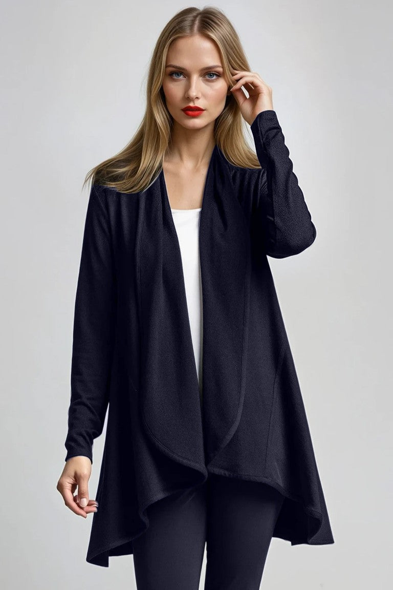 PAULA RYAN Panelled Swing Cardigan - Merino Navy - Paula Ryan