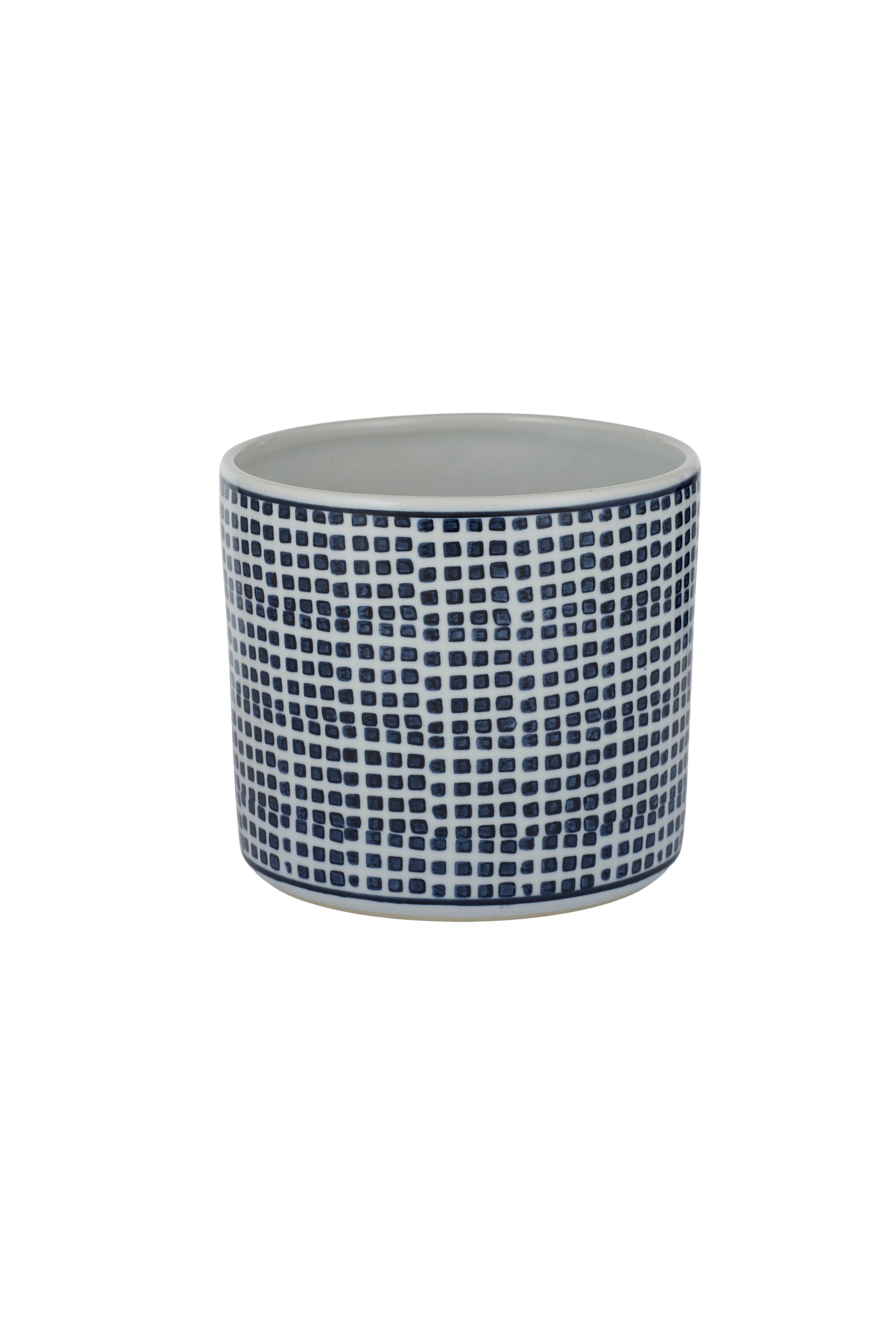 Lei Indigo Check Ceramic Pot - Magpie Style
