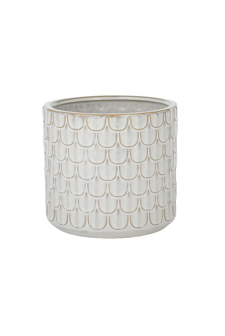 Scalloped Ceramic Planter - Magpie Style