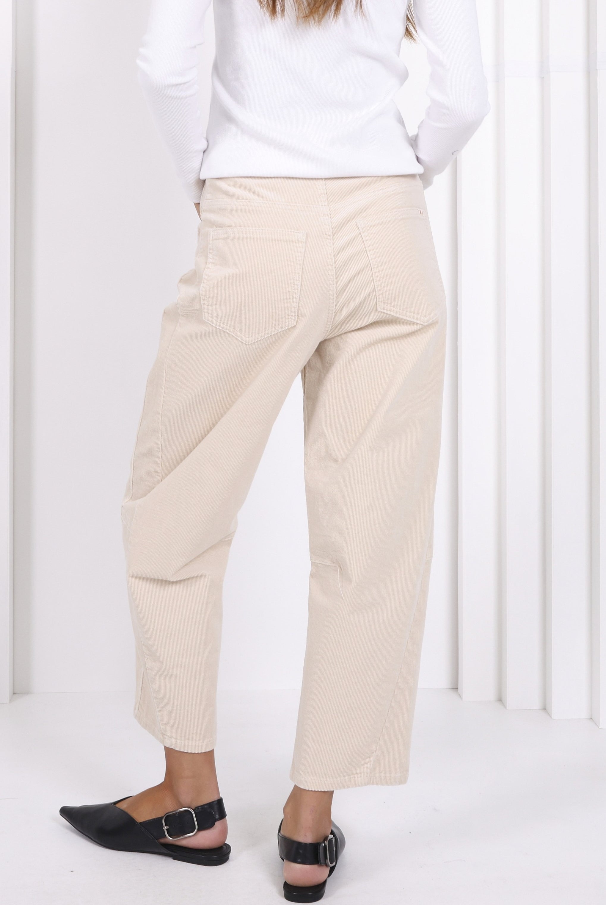 Toni Barrel Cord Jeans - Pearl - Magpie Style