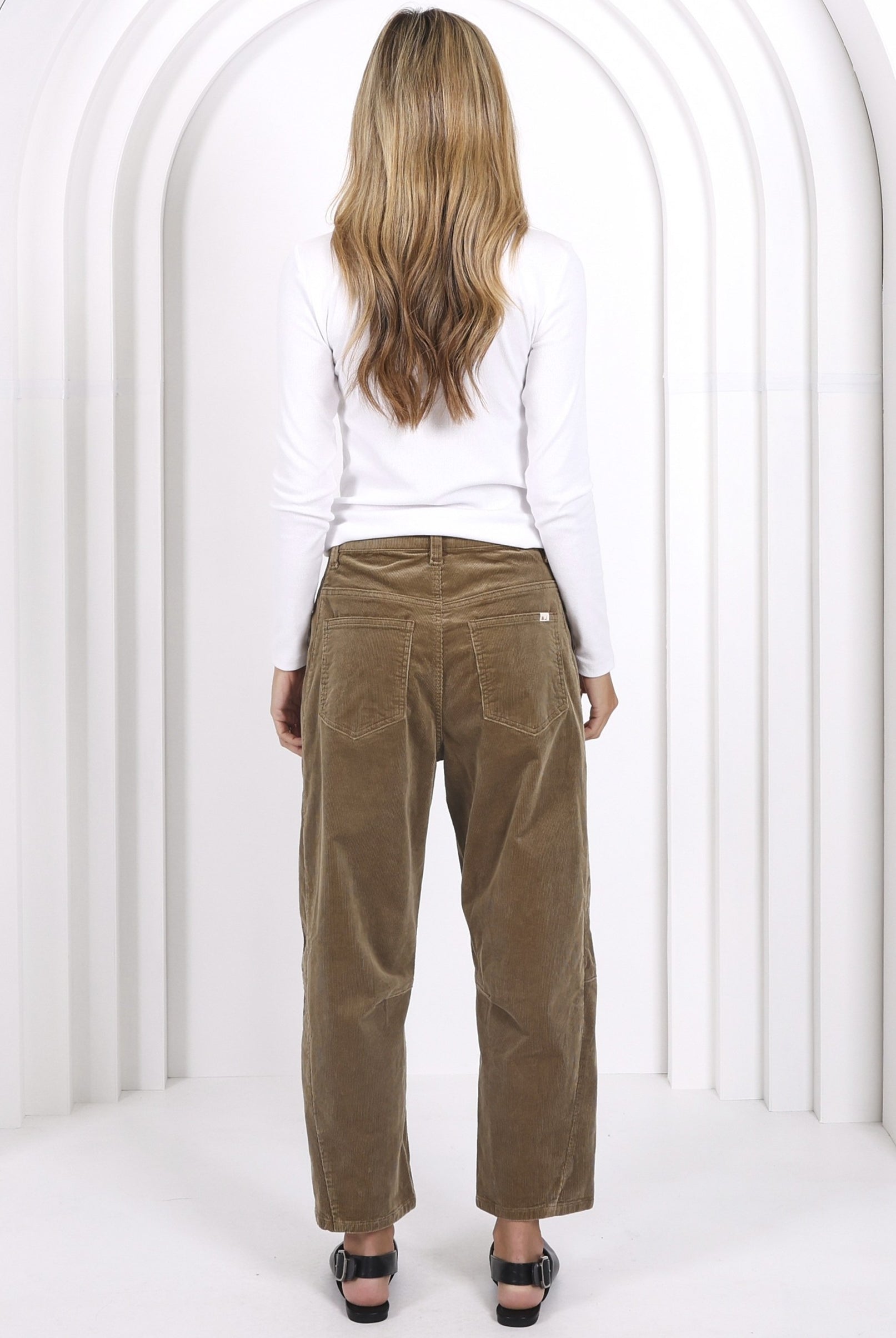 Toni Barrel Cord Jeans - Sage - Magpie Style