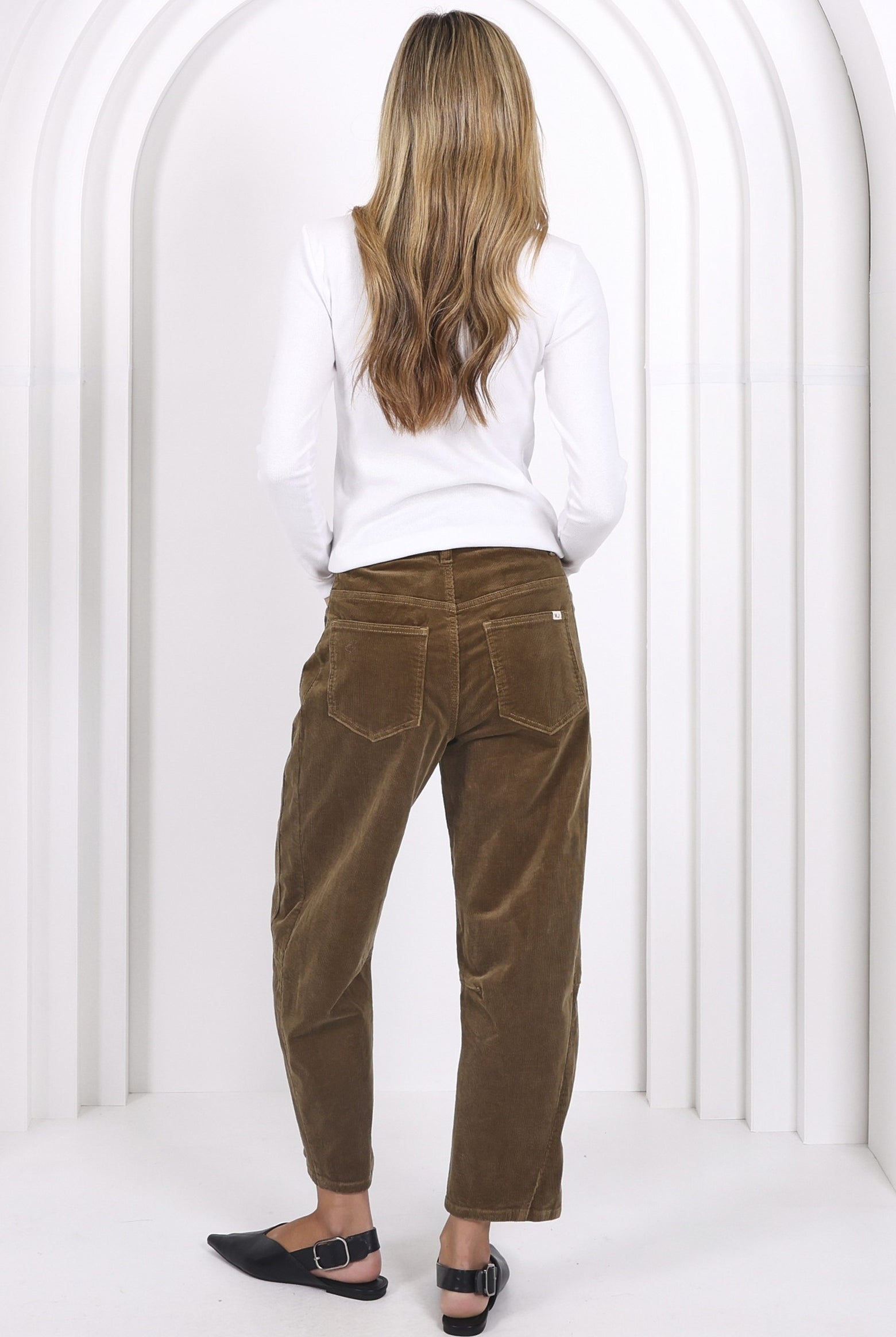 Toni Barrel Cord Jeans - Sage - Magpie Style