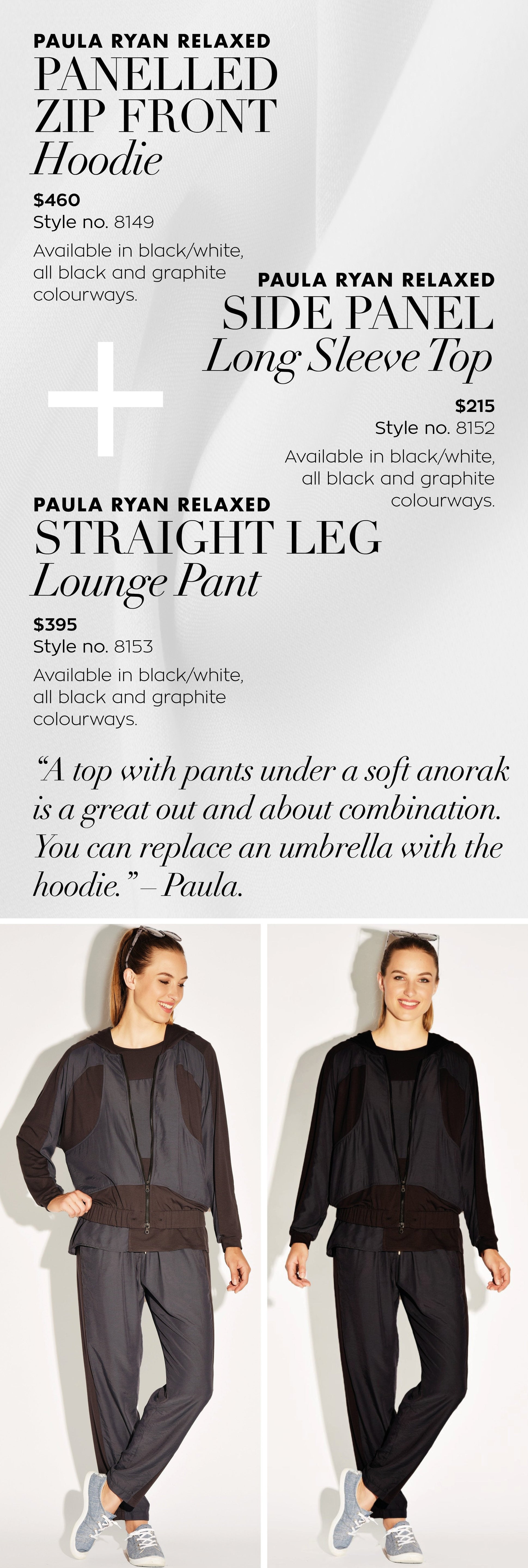 PAULA RYAN RELAXED Side Panel Long Sleeve Tee - Viscose Jersey - Paula Ryan