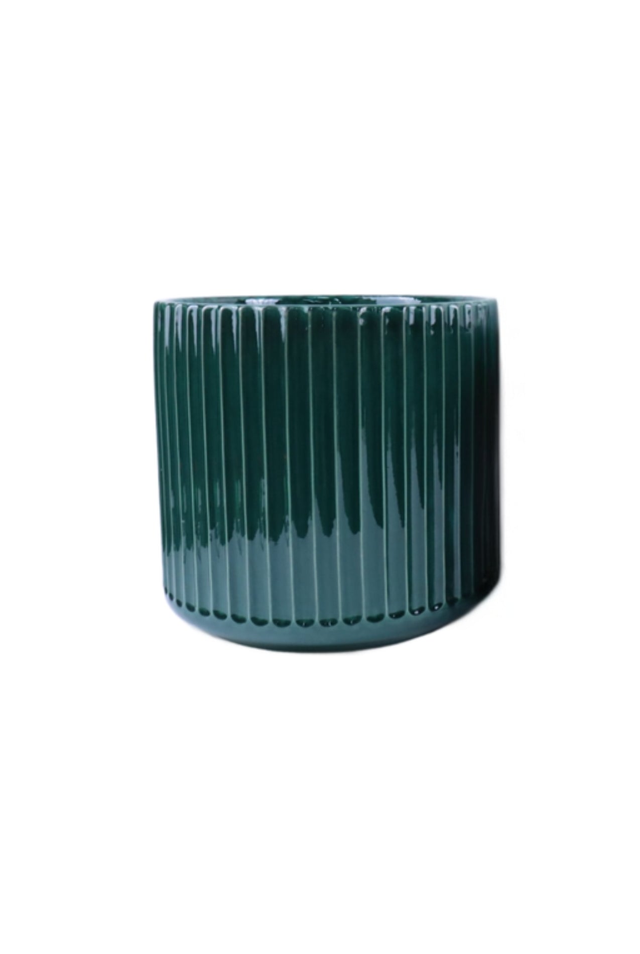 Teal Ribbed Pot - Medium - Magpie Style