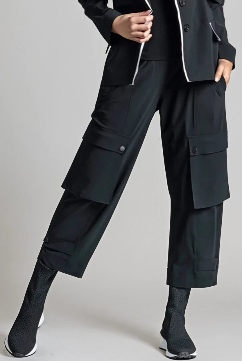 PAULA RYAN Wide Leg Kyoto Pant - Black - Paula Ryan