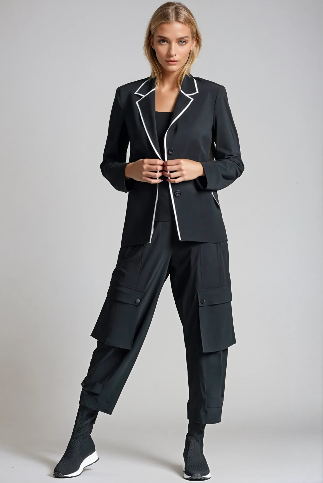 PAULA RYAN Wide Leg Kyoto Pant - Black - Paula Ryan