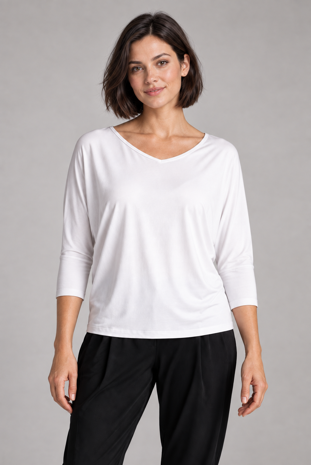 PAULA RYAN Batwing Top EcoVero - White - Paula Ryan