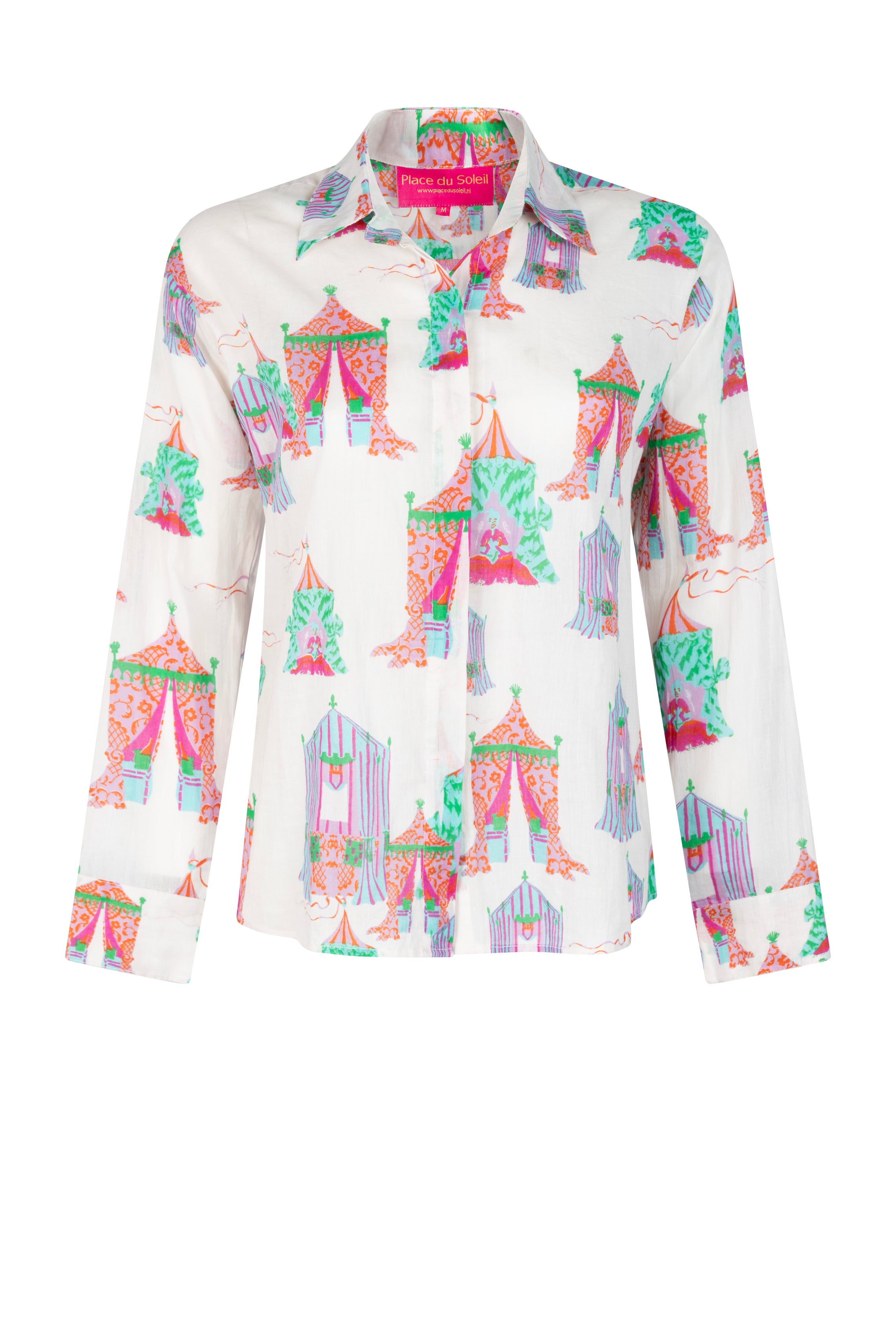PLACE DU SOLEIL Tea Tents Blouse - White Multi - Magpie Style