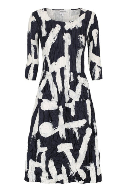 ALQUEMA 3/4 Sleeve Smash Pocket Dress - Indigo Noise - Magpie Style