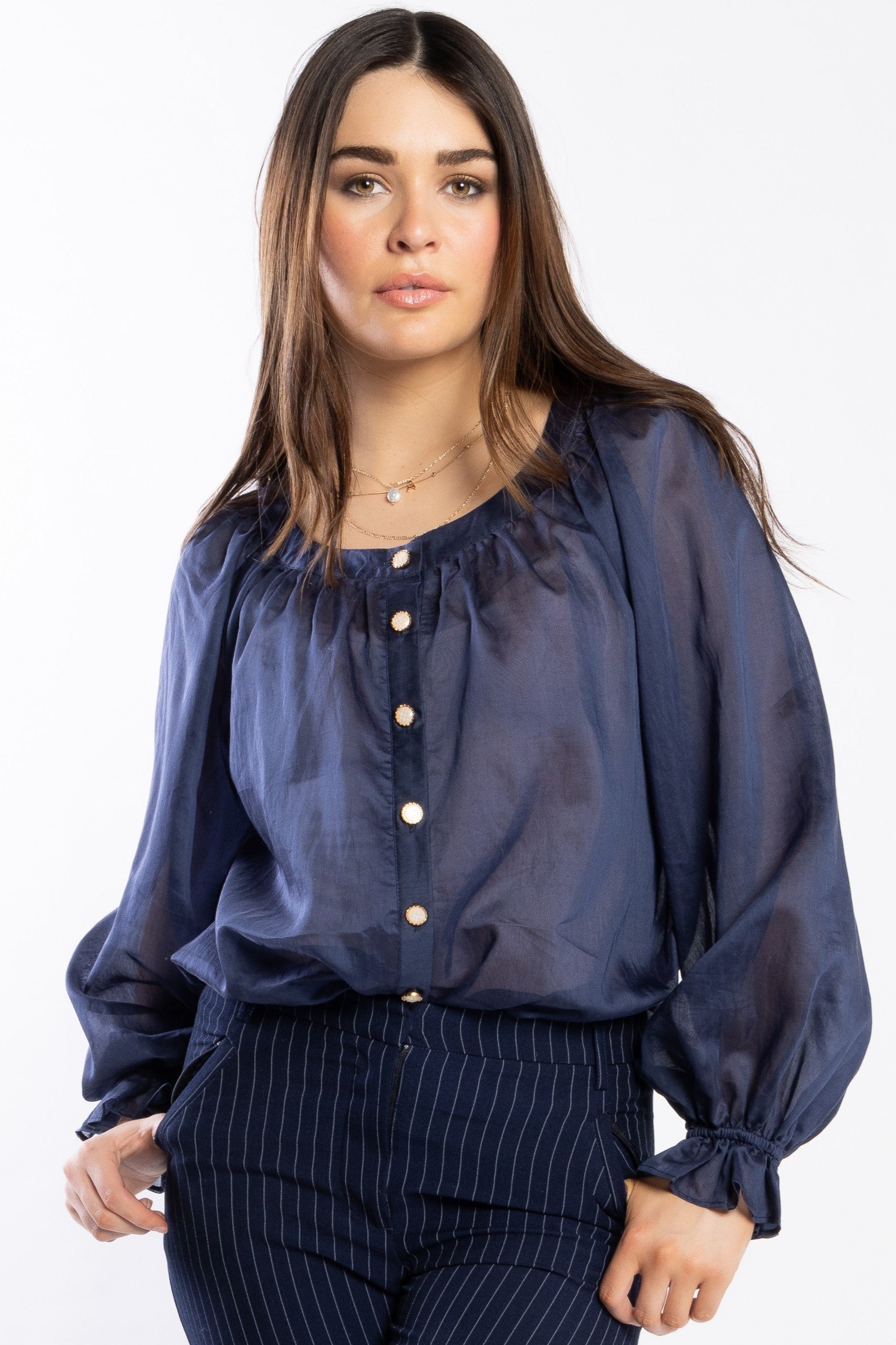 DRAMA THE LABEL Shand Blouse - Ink - Magpie Style