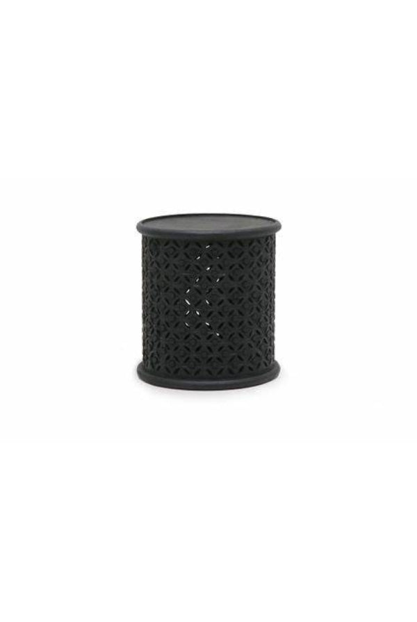 Bamileke Round Side Table - Aged Black - Magpie Style