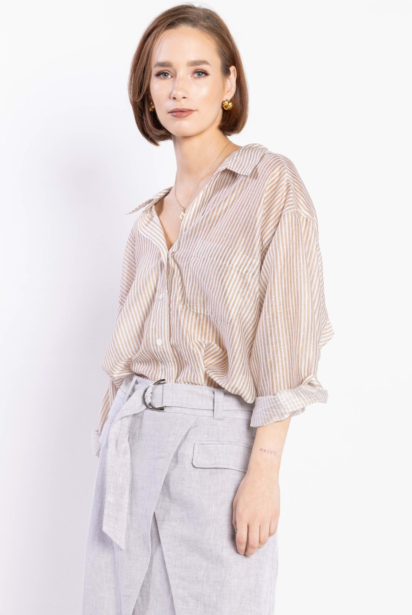 LOUGHLIN Sundown Shirt - Natural Stripe - Magpie Style