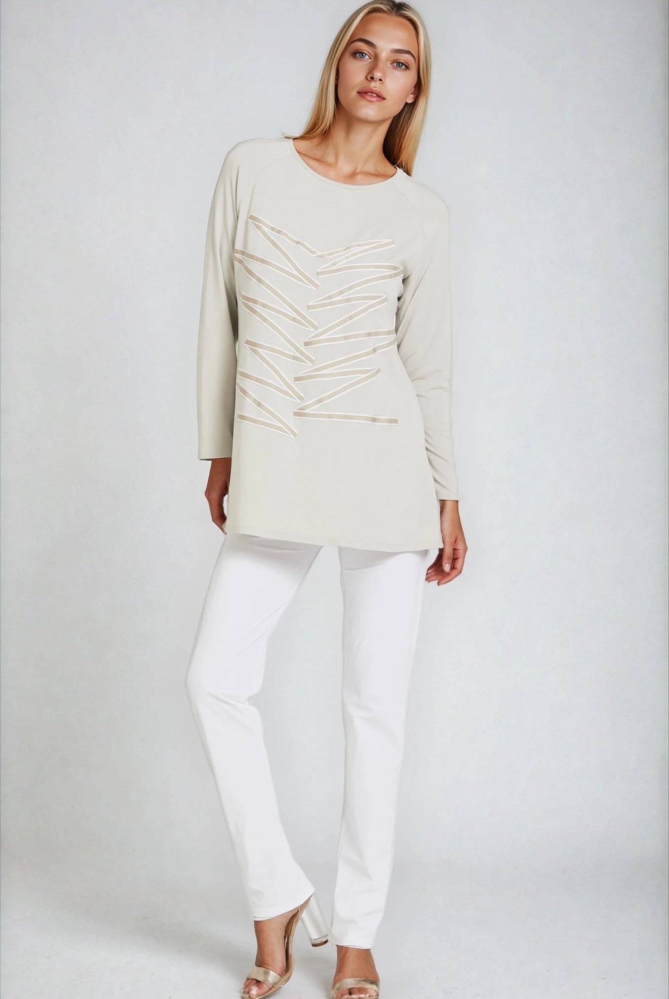 PAULA RYAN Narrow Leg Pant - Classic Microjersey White - Paula Ryan