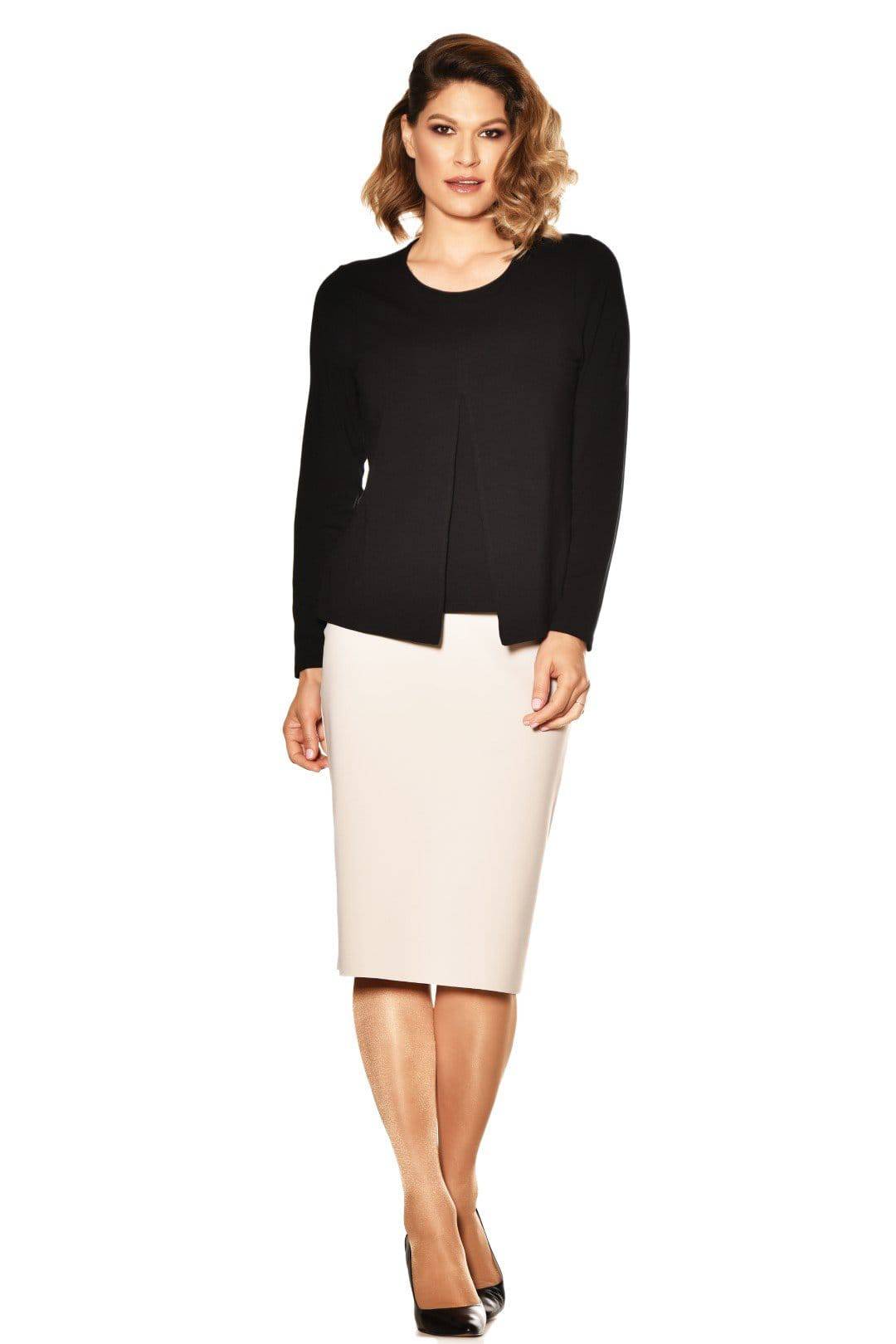 PAULA RYAN ESSENTIALS Box Pleat Long Sleeve Top - MicroModal - Paula Ryan