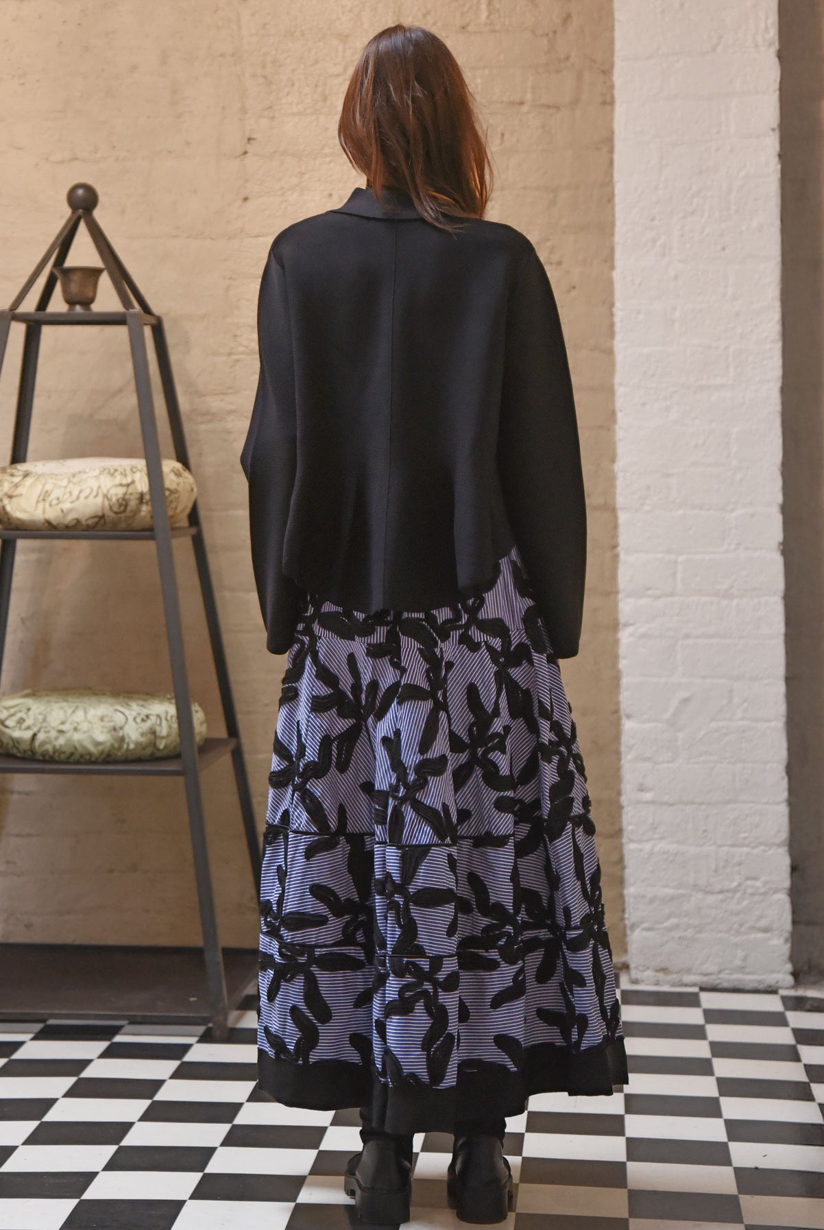 TRELISE COOPER Everytier You Go Skirt - Blue Stripe/Black Lack - Magpie Style