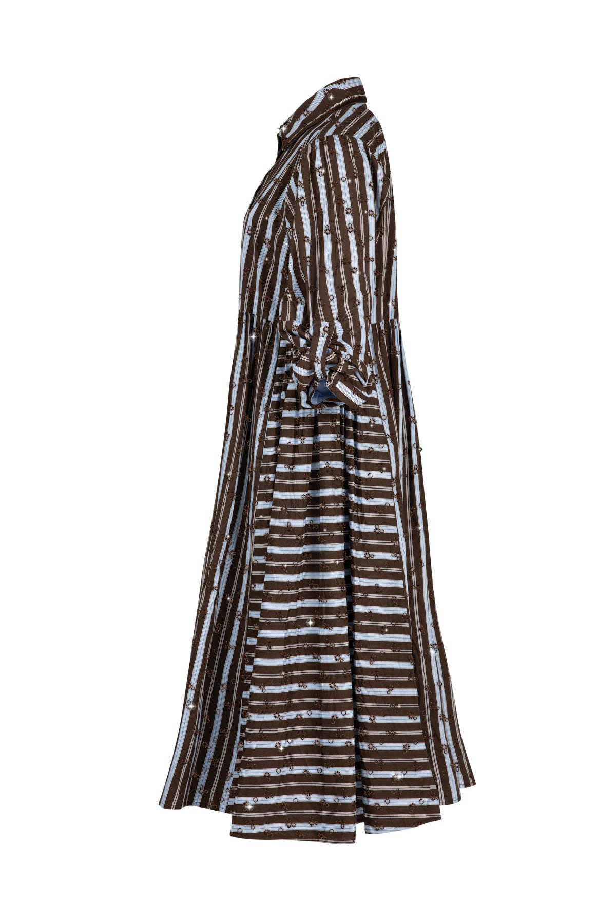TRELISE COOPER Tied Effects Dress - Blue/Brown Stripe - Magpie Style