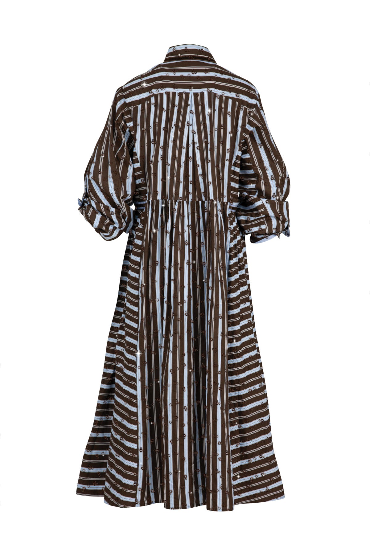 TRELISE COOPER Tied Effects Dress - Blue/Brown Stripe - Magpie Style