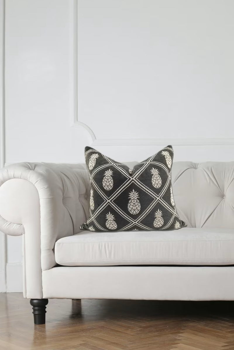 Pineapple Cushion - Black/Natural - Magpie Style
