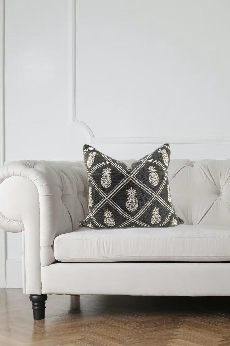 Pineapple Cushion - Black/Natural - Magpie Style